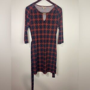 Banana Republic Red and Black Geometric Dress